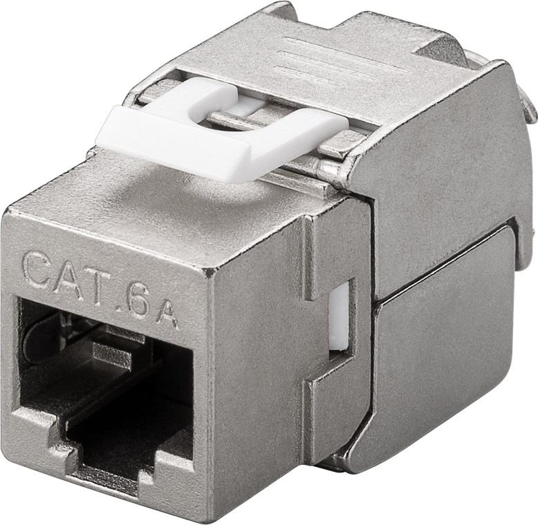 CAT6a-jack RJ45 STP slim Keystone-module metal