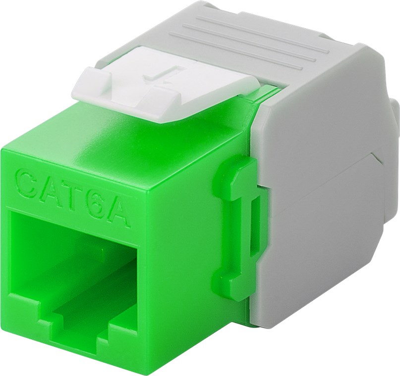 CAT6a-jack RJ45 UTP Keystone-module green