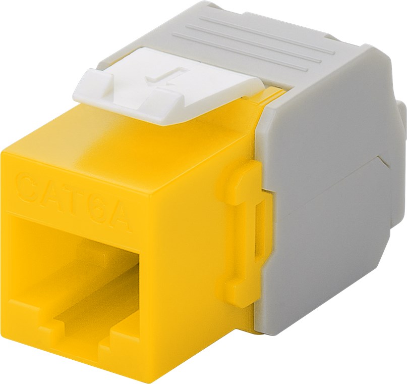 CAT6a-jack RJ45 UTP Keystone-modul gul