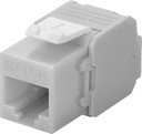 CAT6a-jack RJ45 UTP Keystone-modul grå