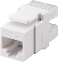 CAT5e-jack RJ45 UTP kort Keystone-modul vit