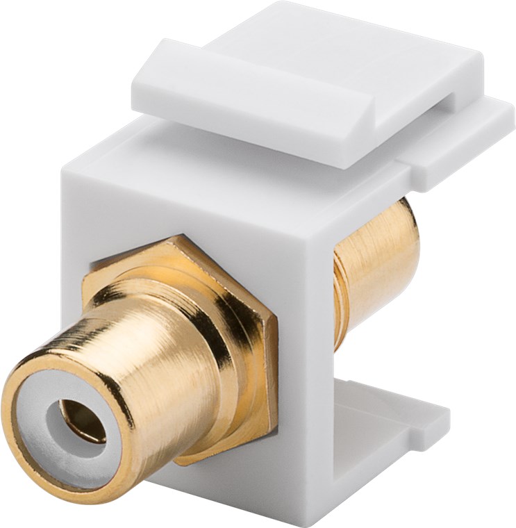 RCA-hona genomföring, vit Keystone-modul