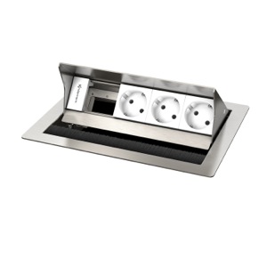 CPS² 3-platser 3 Schuko 1 ledig rostfritt stål