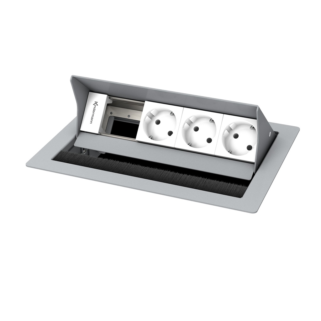CPS² 3-position 3 Schuko 1 spare grey