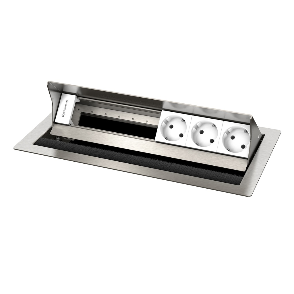 CPS² 6-platser 3 Schuko, stål