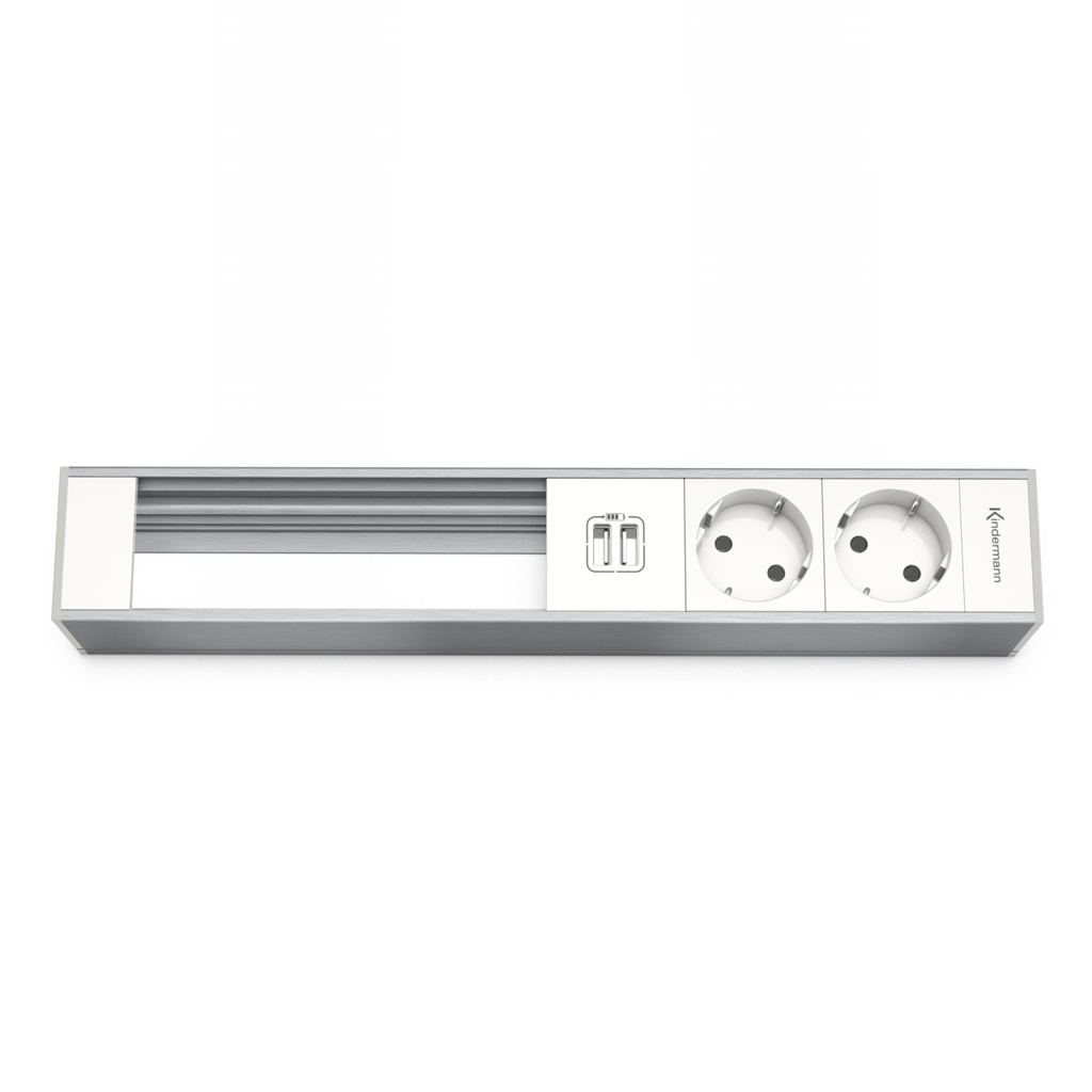 6-position module KF45 2Schuko 2USB charger