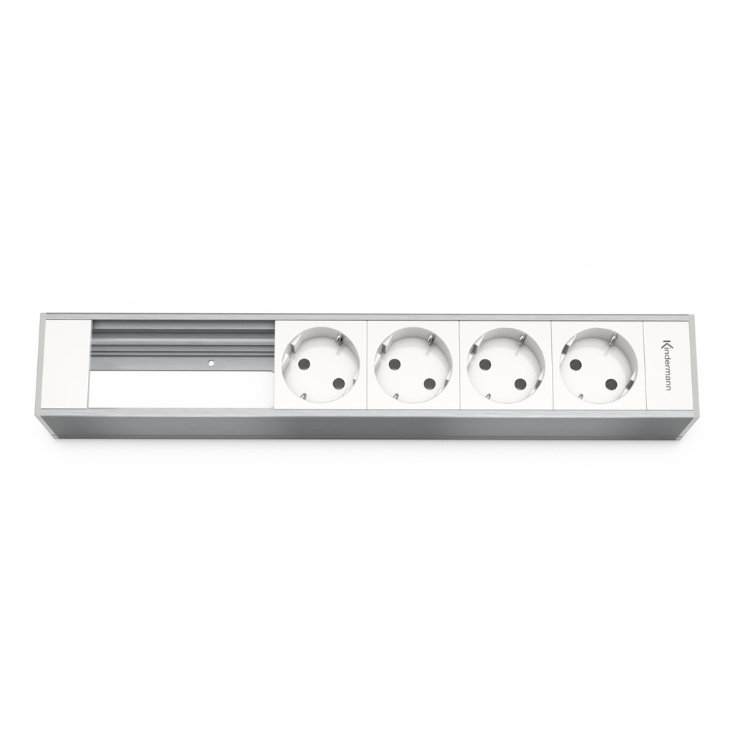 6-platser modul, KF45-serie 4xSchuko, 2 ledig platser