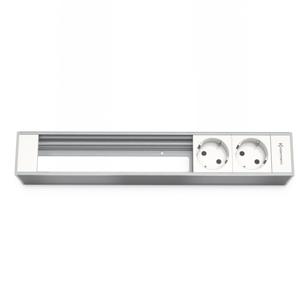 6-position module, KF45-series 2xSchuko, 4 spare positions