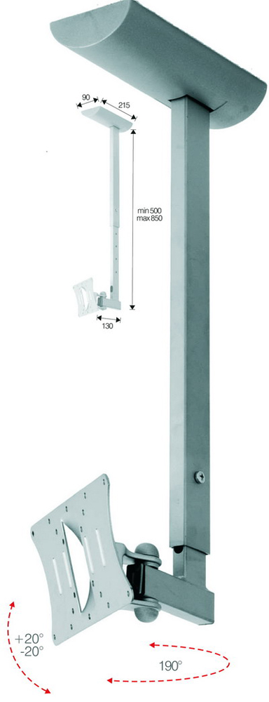 Fäste tak 20kg, silver HISOLUTION 10-30"" för skärm