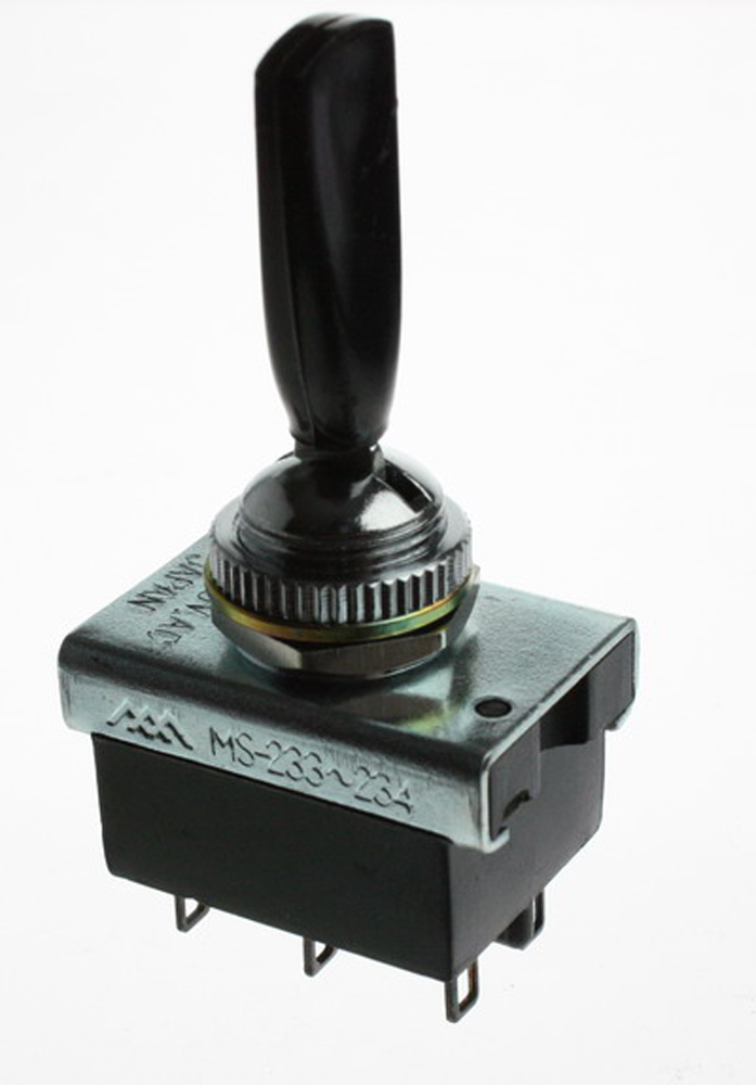 Toggle switch 6-pin ON-OFF-ON black
