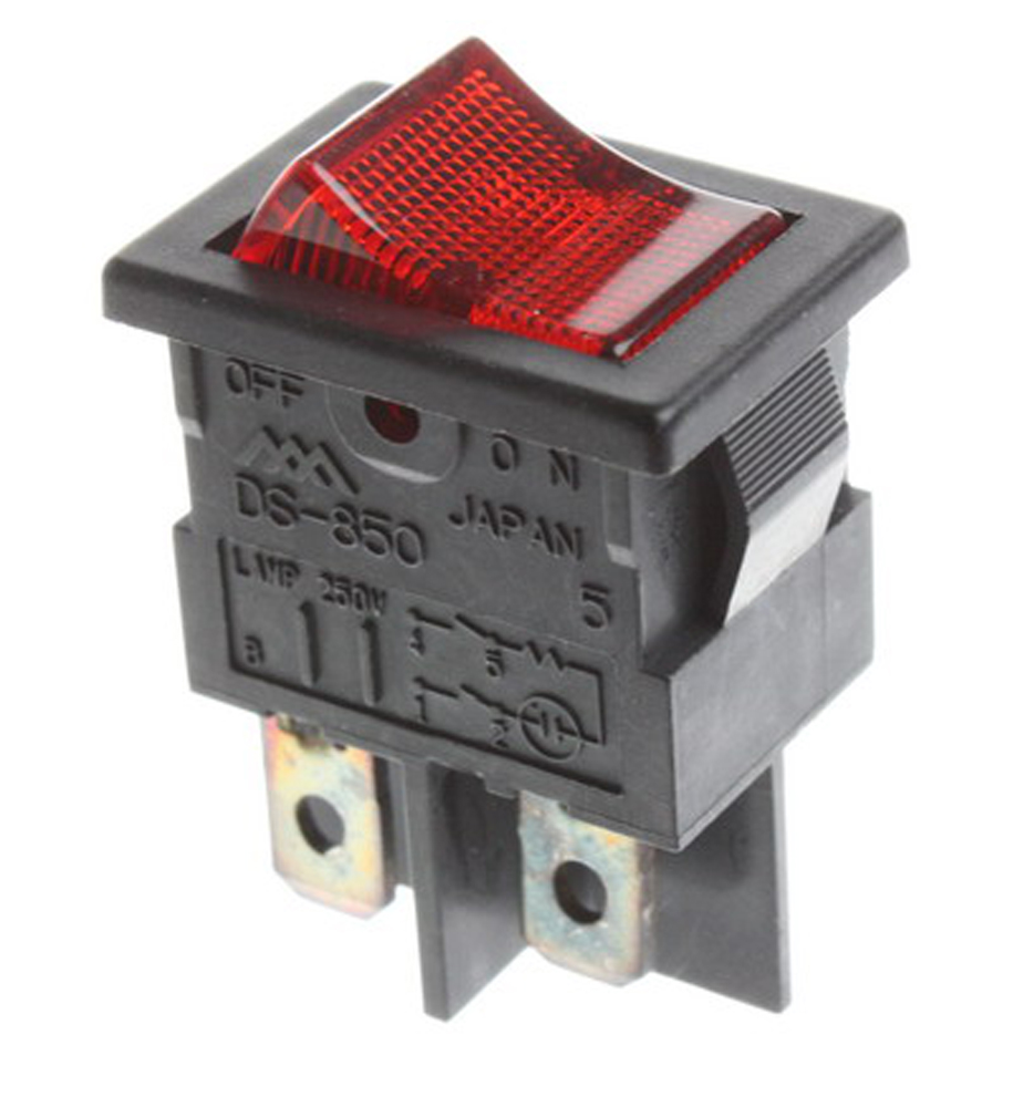 Rocker switch ON-OFF 4-pin red light 3 A 250 V