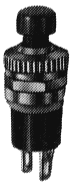 Momentary push-button switch, black, MS-312