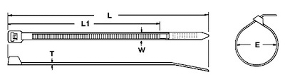 Nippuside 550mm valk 100kpl/pussi