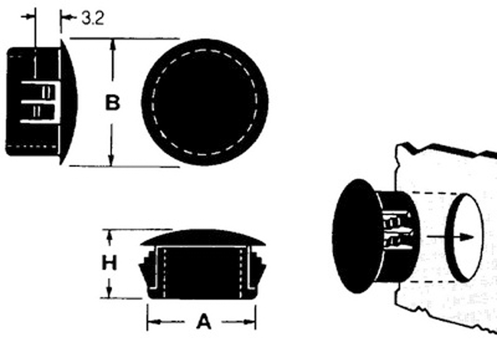 Blanking plug for 13 mm hole