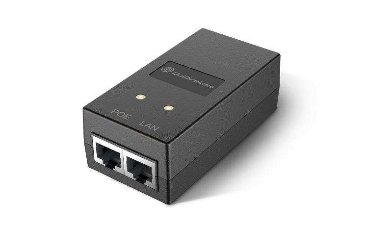 passive PoE-injector 24Vdc/1 A, 1000Mpbs speed, seinämount