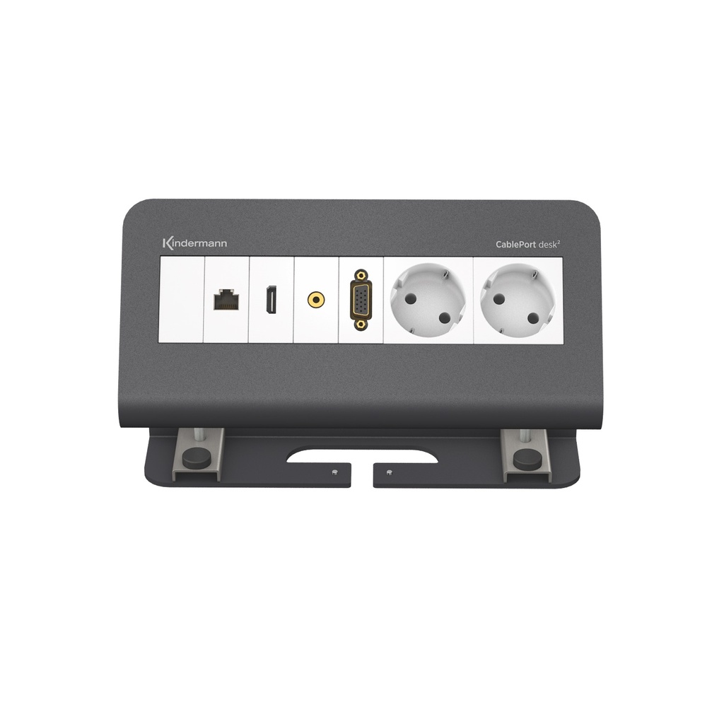 CPD² 4-paikk. Harm. 2*suko HDMIVGA 3,5mm Str 1m(u/n) +CAT6