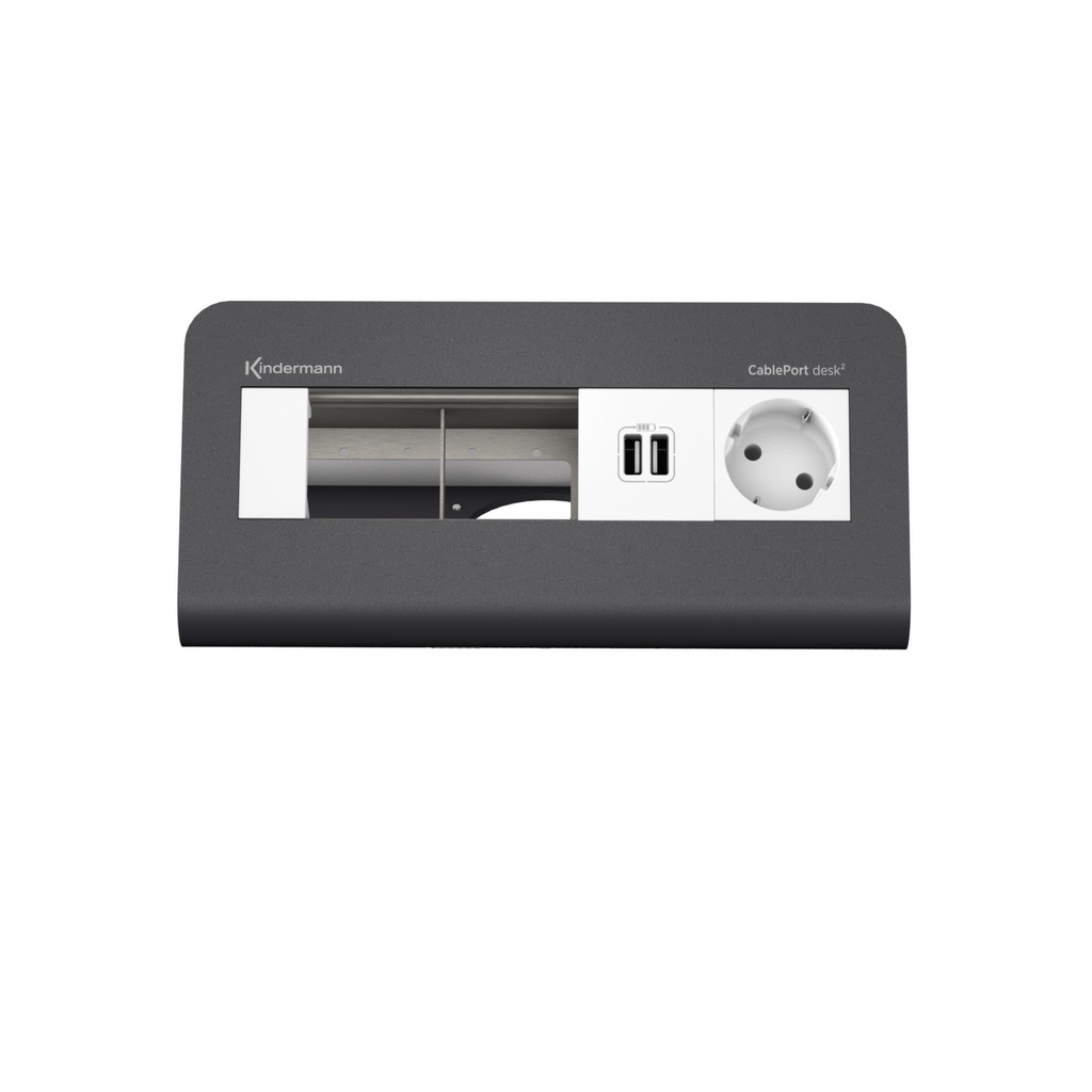 CPD² 80 4-platser 1*Schuko 1*USB-laddning ledig plats, grå