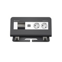 CPD² 4-paikk.2*suko 2*USB lataus1 vapaa paikka, Harmaa