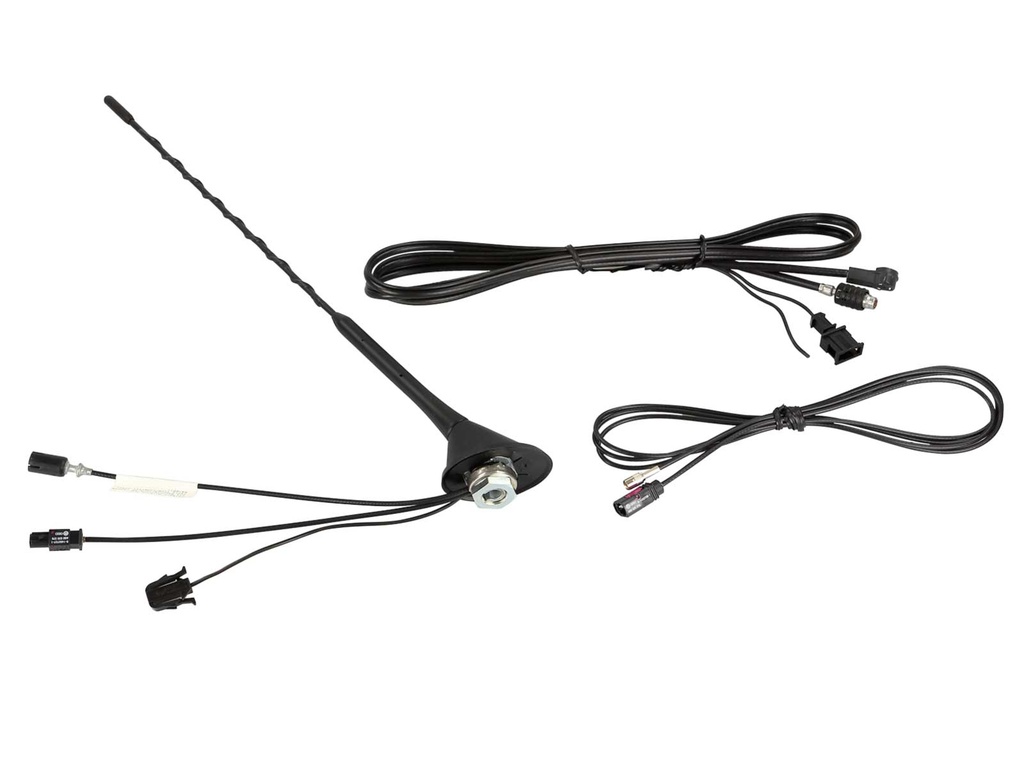 FM/DAB antenna, 60°, 435 mm, 2.45 m cable, DIN male/SMB female