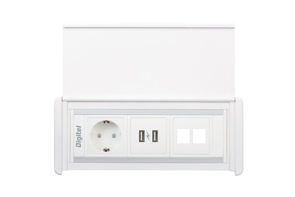 Pintakaivo 1*suko 2*USB lataus2 keystone paikkaa valkoin kanne