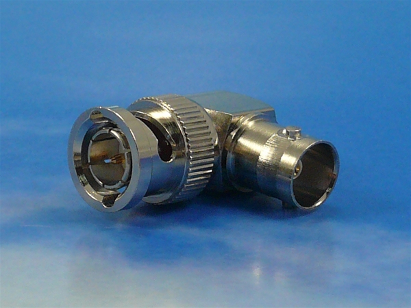 BNC-vinkeladapter hane/hona 75 Ohm