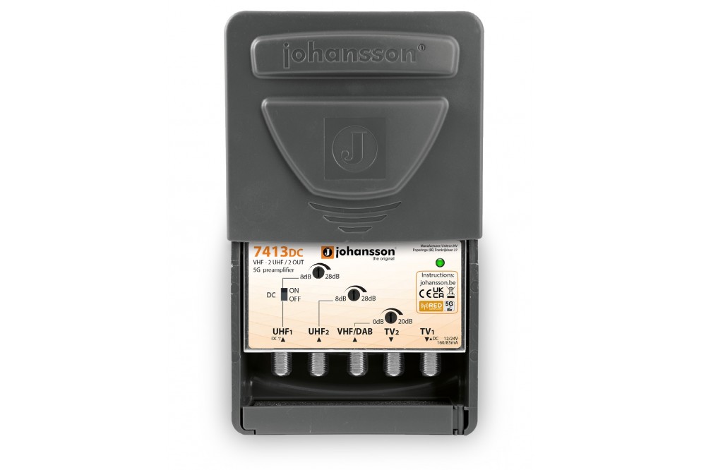 Masthead amplifier 3×IN/2×OUT VHF/DAB/2×UHF LTE700
