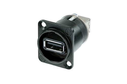 USB-genomföring USB-A-hona/B-hona USB 2.0 A/B, vändbar insats, svart