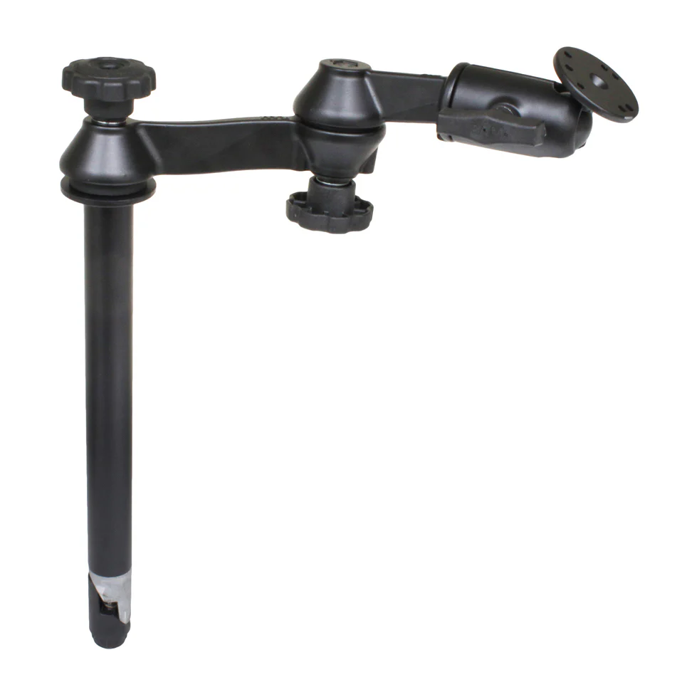 RAM 12" Upper Pole with Double Swing Arm & Round Plate