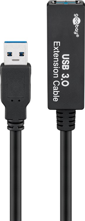 USB 3.0 active USB extension cable, 5 m, black