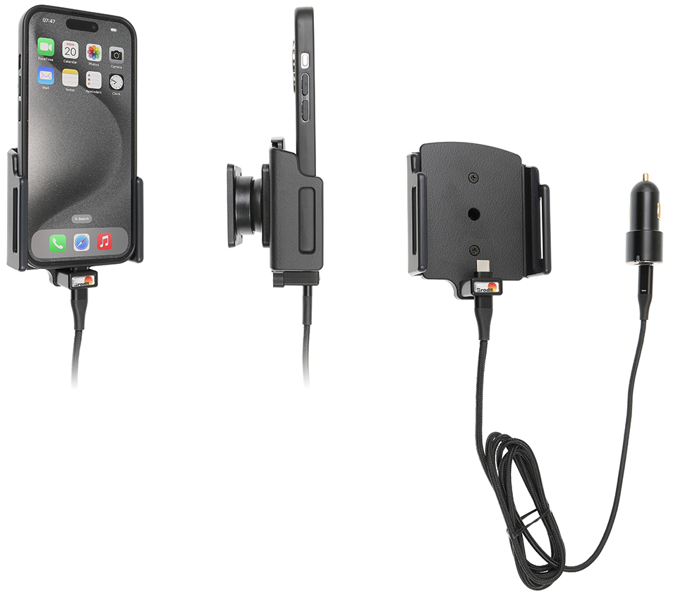 Brodit 721376 säädettävä aktiivipidike USB-C, 70–83 × 8–12 mm