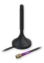 4G/5G magnetfotsantenn Teltonika, 690-3800 MHz, 2,5 dBi, kabel 3 m RG174, SMA-hane kontakt