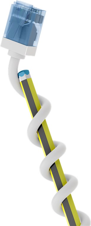 CAT6a U/UTP ultra-flex välijohto ohut valkoinen
