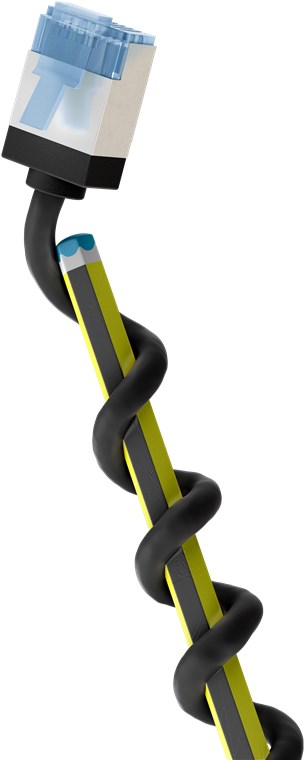 CAT6a-välijohto ohut ultra-flex U/FTP musta