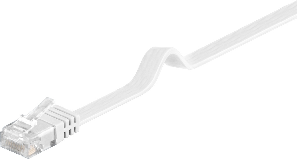 CAT5e-välijohto litteä U/UTP valkoinen, CCA-CU 