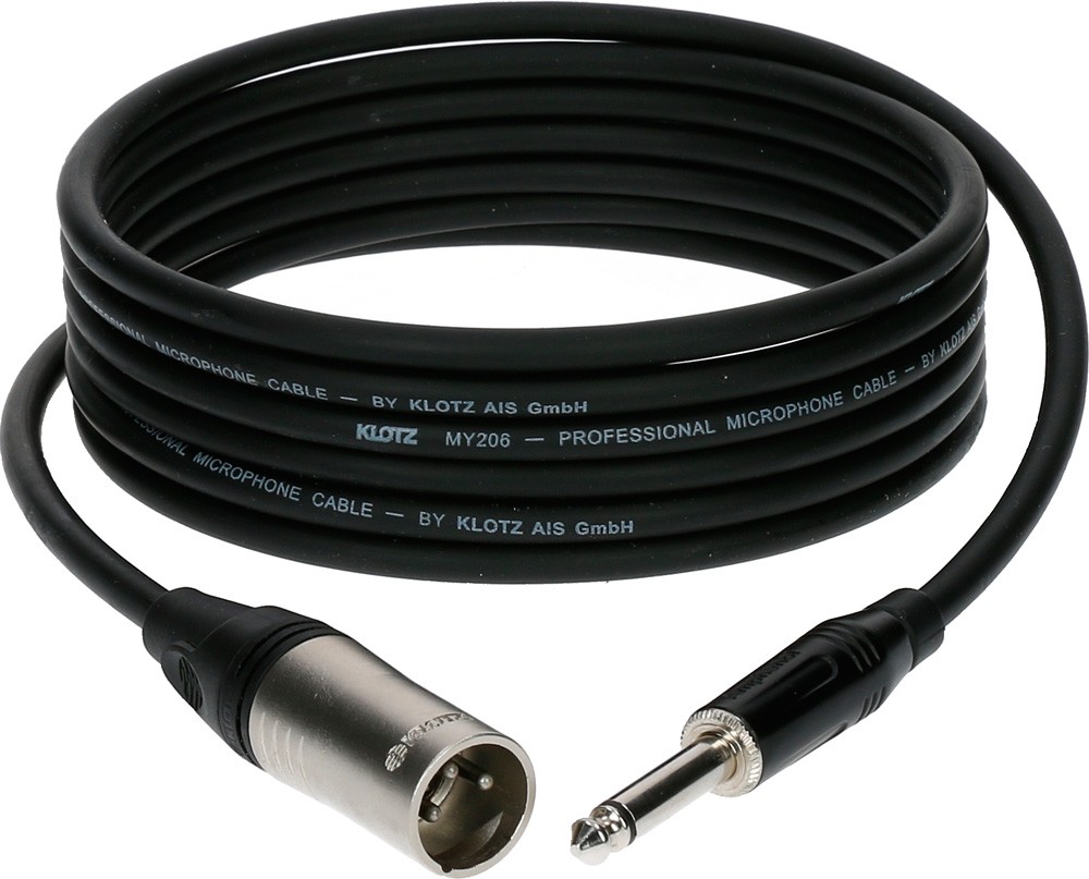 XLR3-hane till 6,3 mm TS-hane monokabel, KLOTZ M1 Prime, svart
