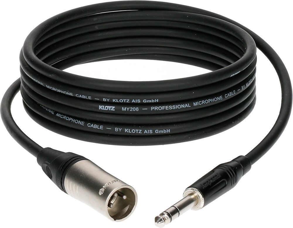 XLR3-hane till 6,3 mm TRS-hane balanserad kabel, KLOTZ M1 Prime, svart