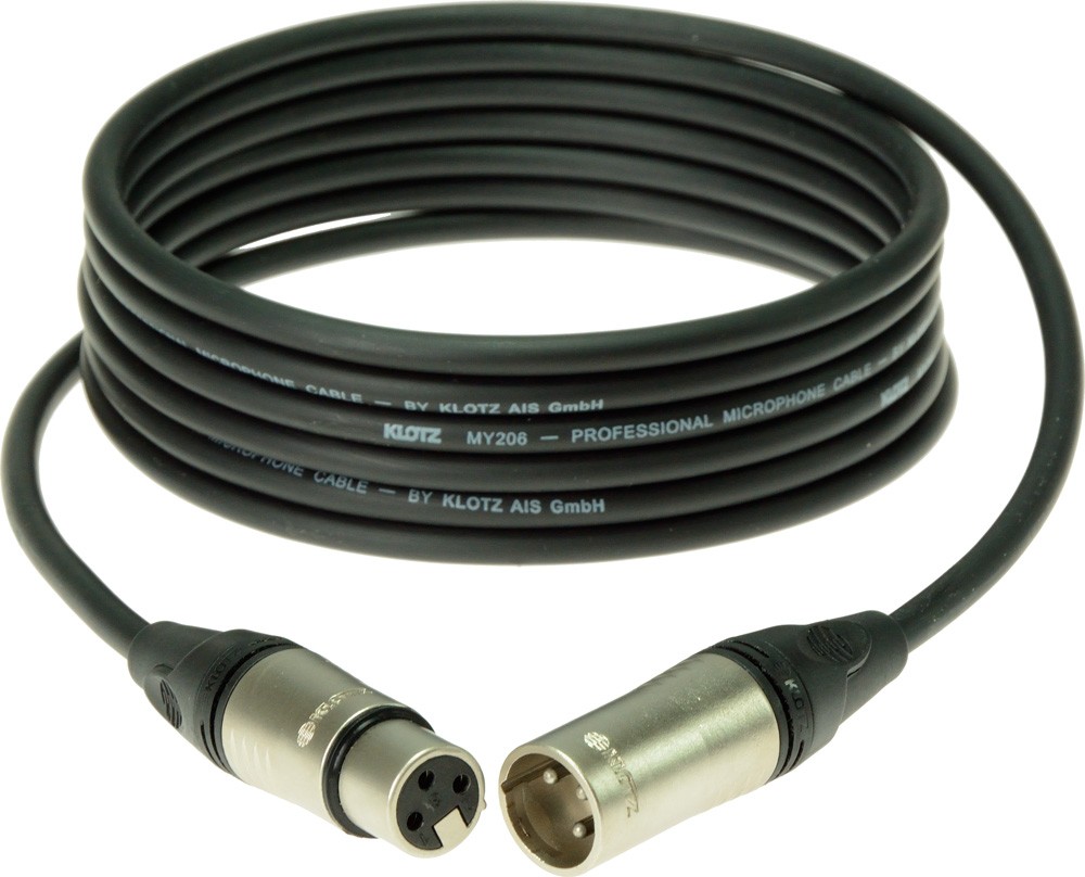 XLR3-naar/XLR3-uros Klotz musta M1 Prime balansoitu