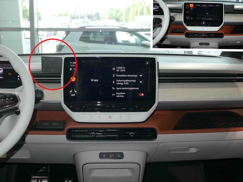 ProClip autokoht kiinnike kesk Volkswagen ID. Buzz Cargo 2023-2024 (Only For 12" Screen)