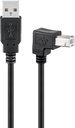 USB-A-uros/USB-B-uros 90° välijohto 2.0 musta bulk 
