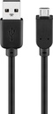 USB-A-uros/USB-B-micro-uros välijohto 2.0 musta bulk TK0503
