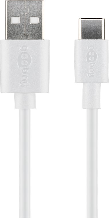 USB-C-uros/USB-A-uros lataus/data valkoinen bulk