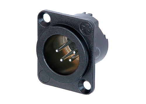 XLR-male 4-pin panel connector Neutrik D-size cut-out black
