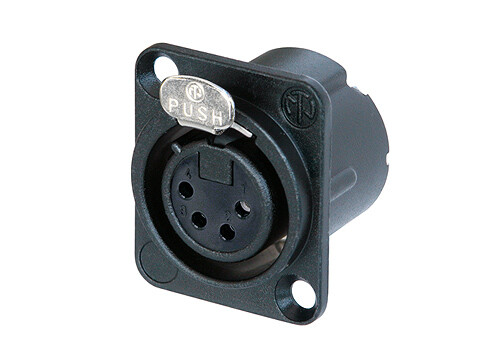 XLR-female 4-pin panel connector Neutrik D cut-out black