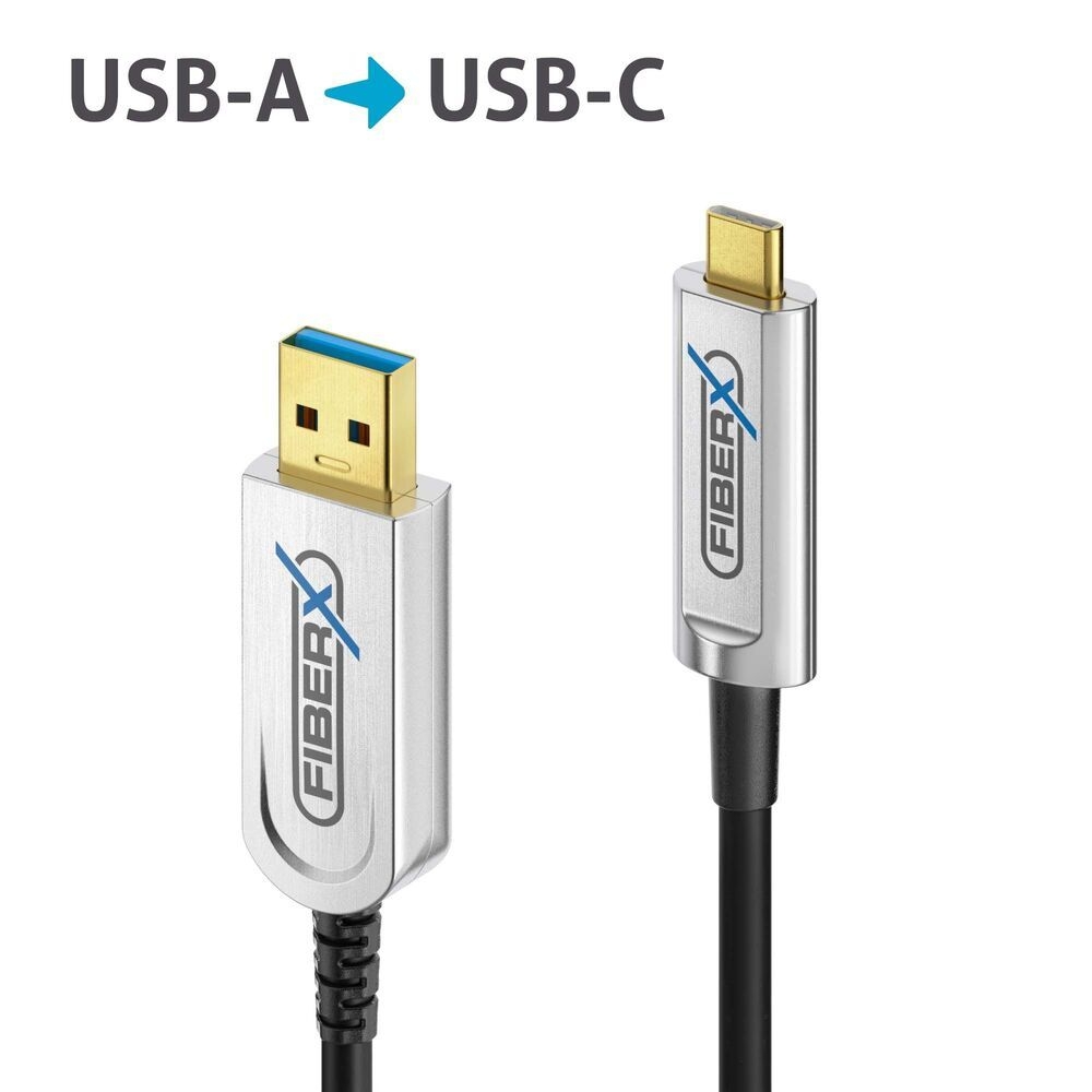 USB-C välijohto AOC 3.2 optinen USB-A-uros -> USB-C-uros