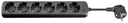 extension cable 6-os Schuko right-angle black 1.5 mm²