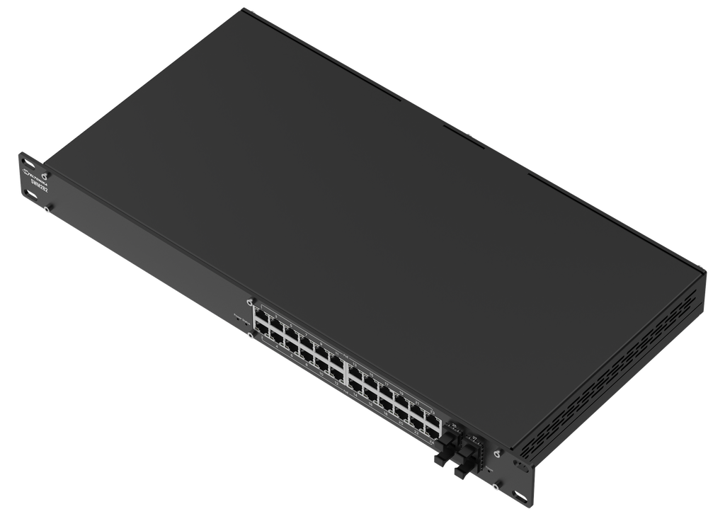 24-porttinen 1000 Mbps hallittu PoE+ kytkin 4xSFP 30W/portti