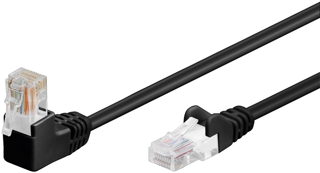 CAT5e-välij 1x 90° kulma U/UTP musta,  CCA bulk UK4503MUA 