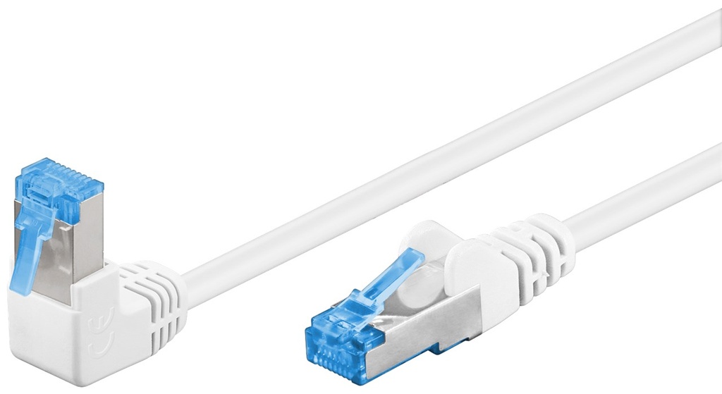 CAT6a-välij S/FTP valk LSZH CU bulk 1X 90° kulma