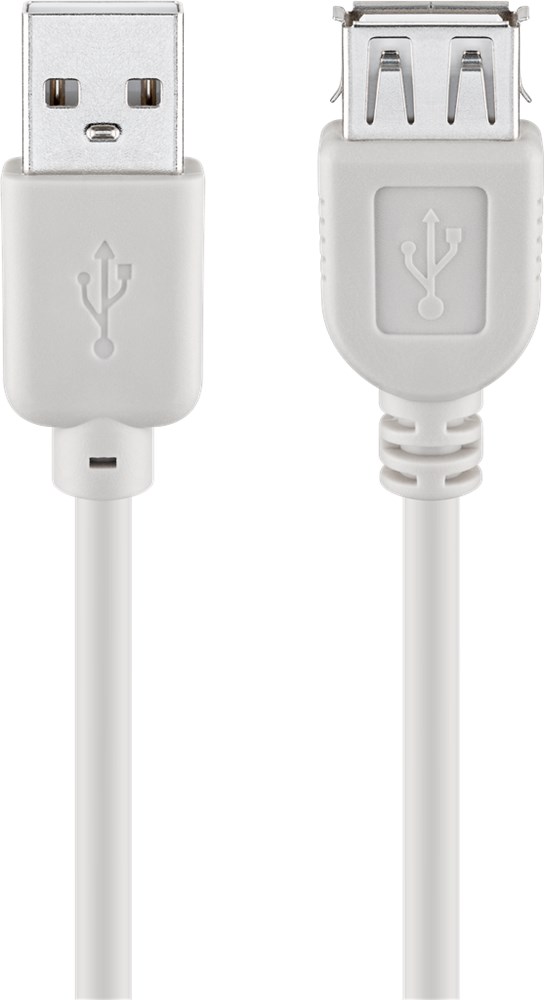 USB 2.0 A-uros/A-naaras harmaa välijohto TK13