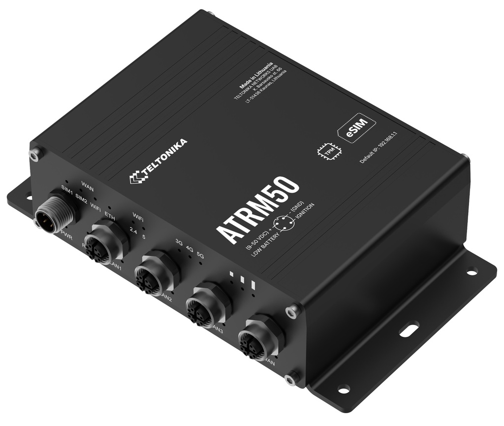 5G-router M12-kontakter WiFi5 GPS 2×SIM eSIM Cat 19